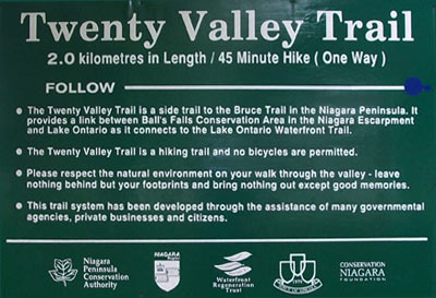 twenty valley trail sign